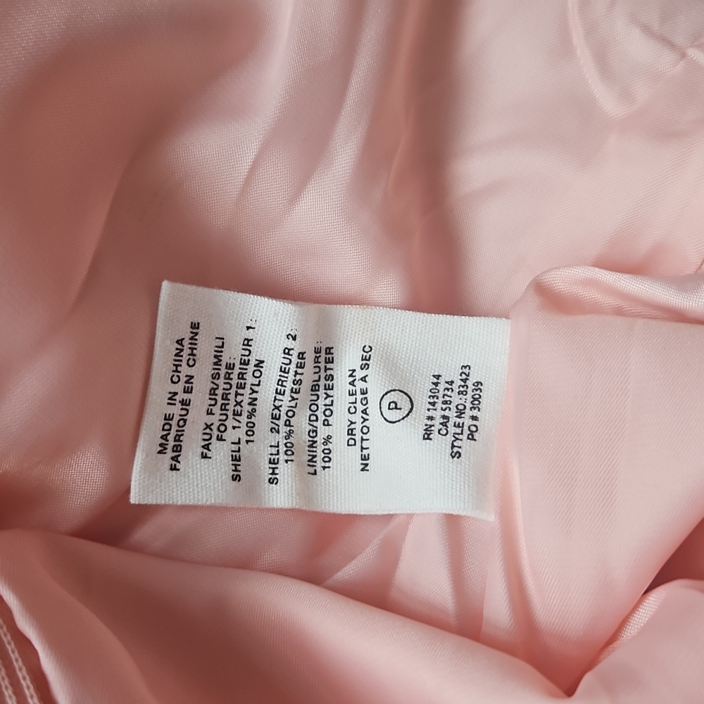 Avec Les Filles Women's Pink Feather Vest Sleeveless Back Zip Jewel Neckline L - Picture 4 of 4
